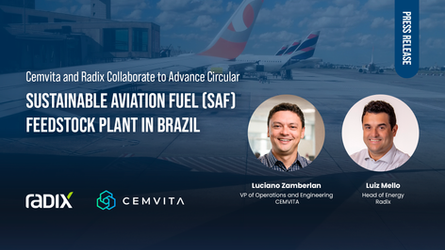 Cemvita and Radix Collaborate to Advance Circular Sustainable Aviation Fuel (SAF) Feedstock Plant in Brazil