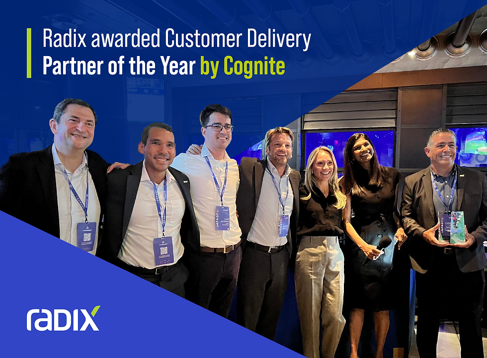 Radix awarded Customer Delivery Partner of the Year by Cognite